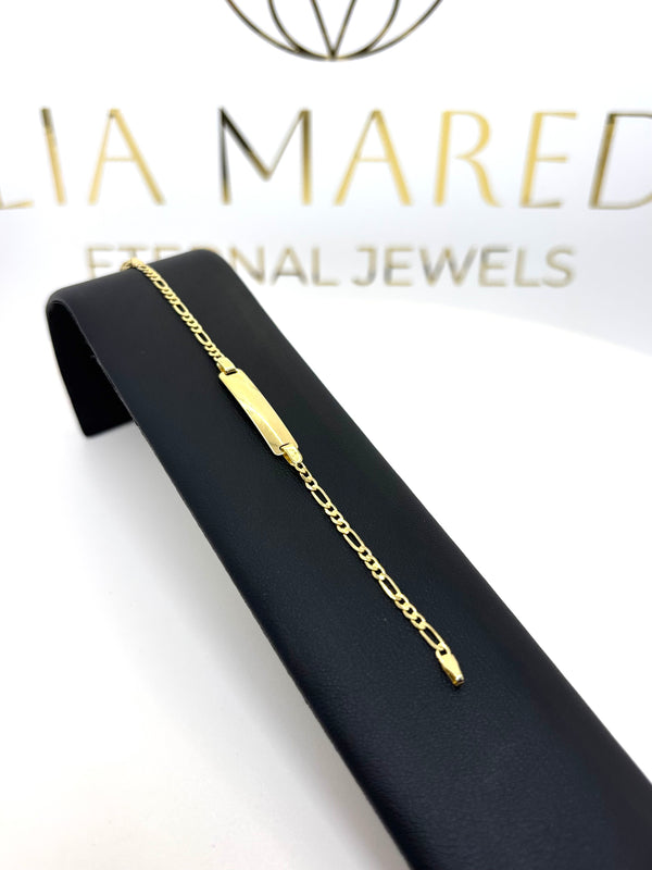 Esclava 3x1 lisa de oro 14k kids