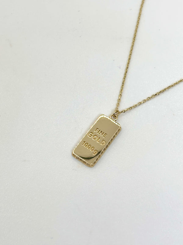 Gargantilla de lingote de oro 14k