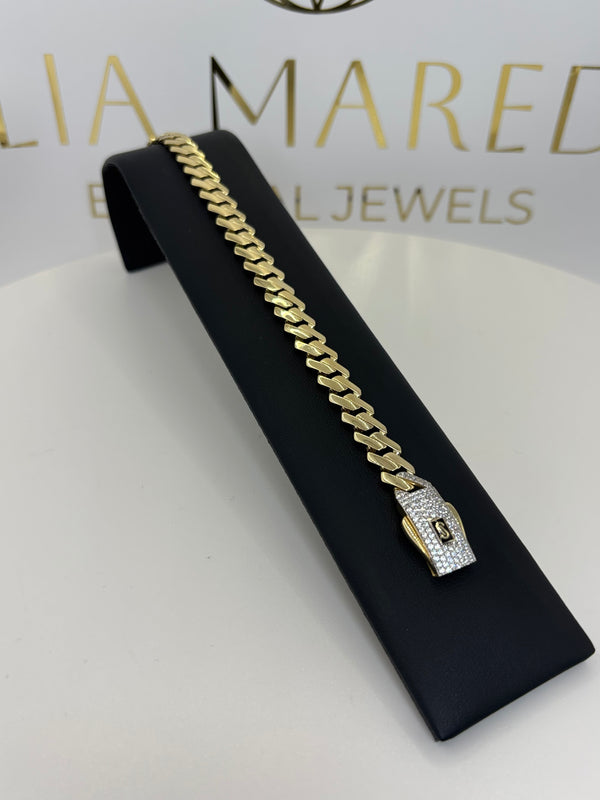 Pulso Edge liso de oro 14k