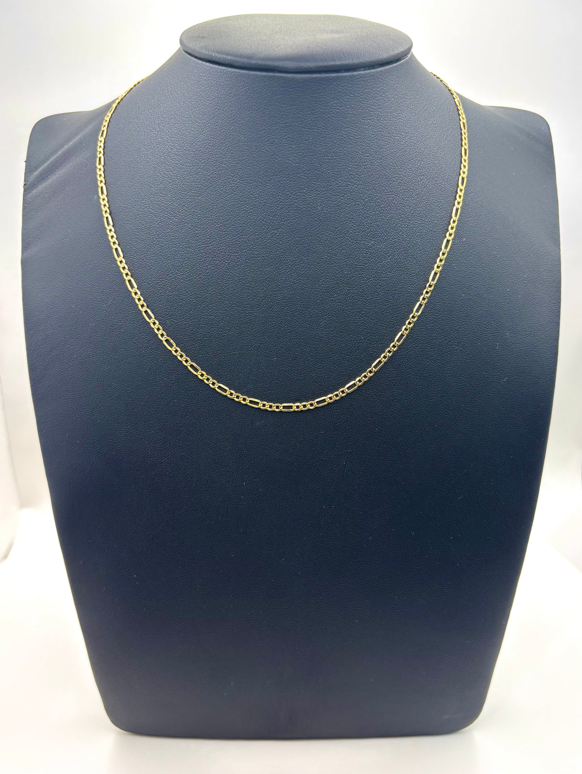 Cadena 3x1 amarilla de oro 14k 45 cm