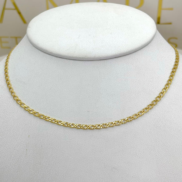 Cadena doble rombo de oro 14k de 40 cm Mod 4030