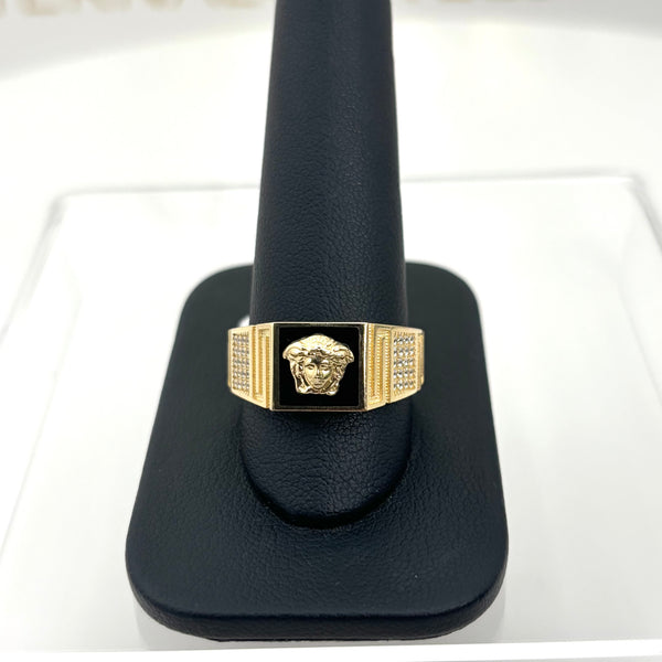 Anillo de diseñador de oro 14k para caballero
