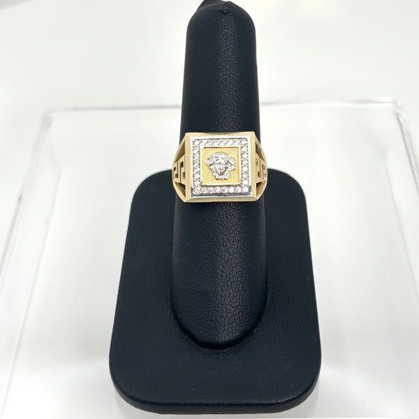 Anillo de diseñador unisex de oro 14k