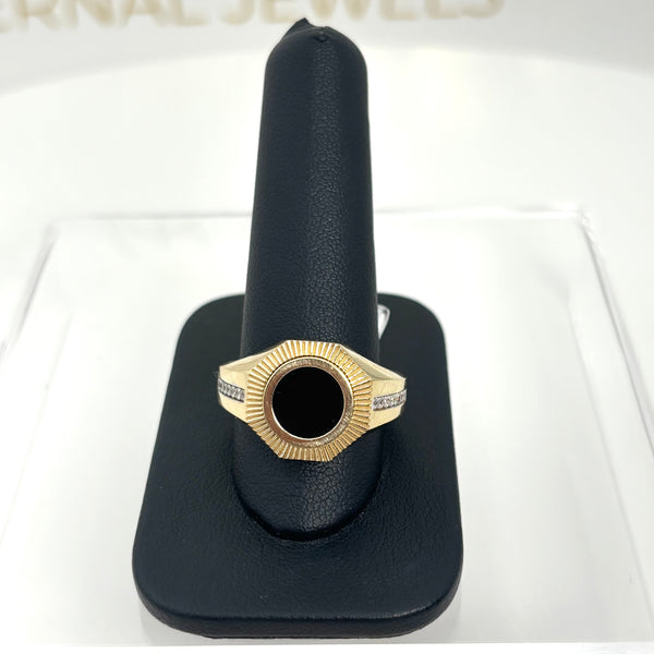 Anillo de oro 14k y con piedra onix para caballero
