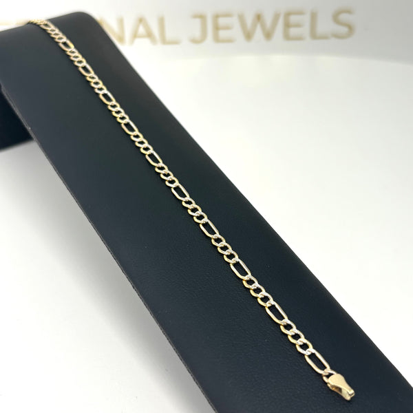 Pulsera tejido clásico 3x1 con un acabado diamantado para caballero