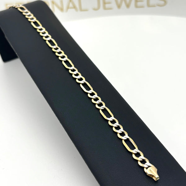 Pulsera 3x1 diamantada de oro 14k para caballero