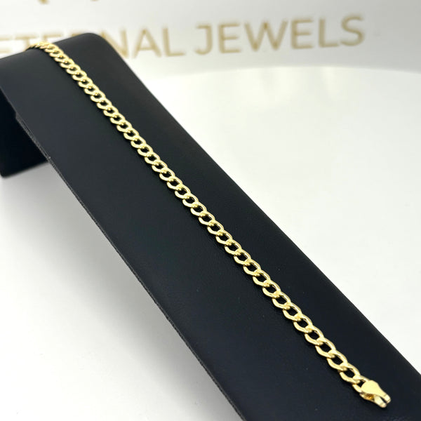 pulsera cubana de oro amarillo 14k para caballero