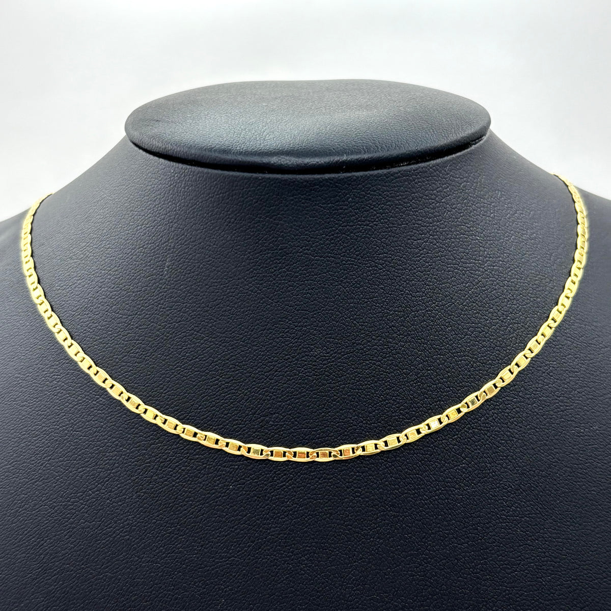 Cadena tejido navajas de oro amarillo 14k para caballero