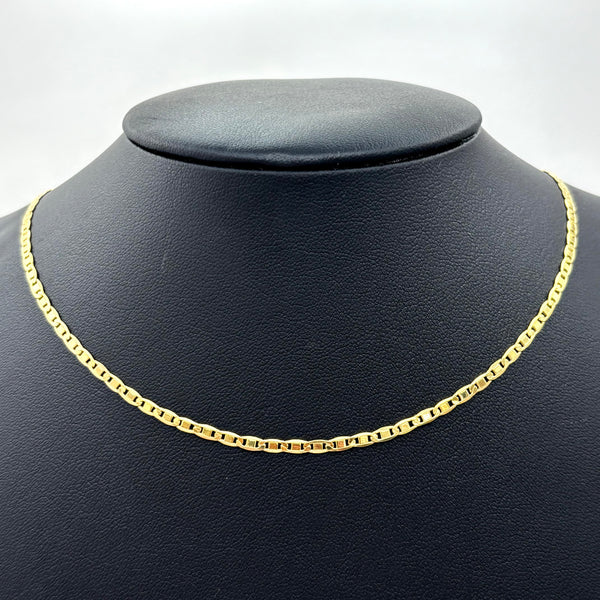 Cadena tejido navajas de oro amarillo 14k para caballero