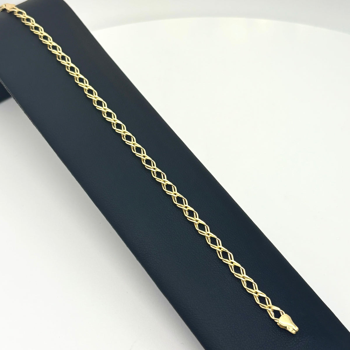 Pulsera tejido doble rombo para dama