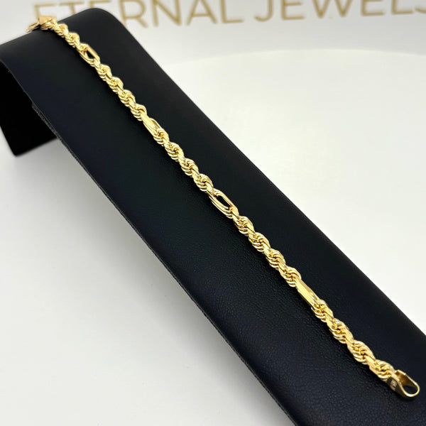 Pulsera tejido fígaroen oro 14k para dama