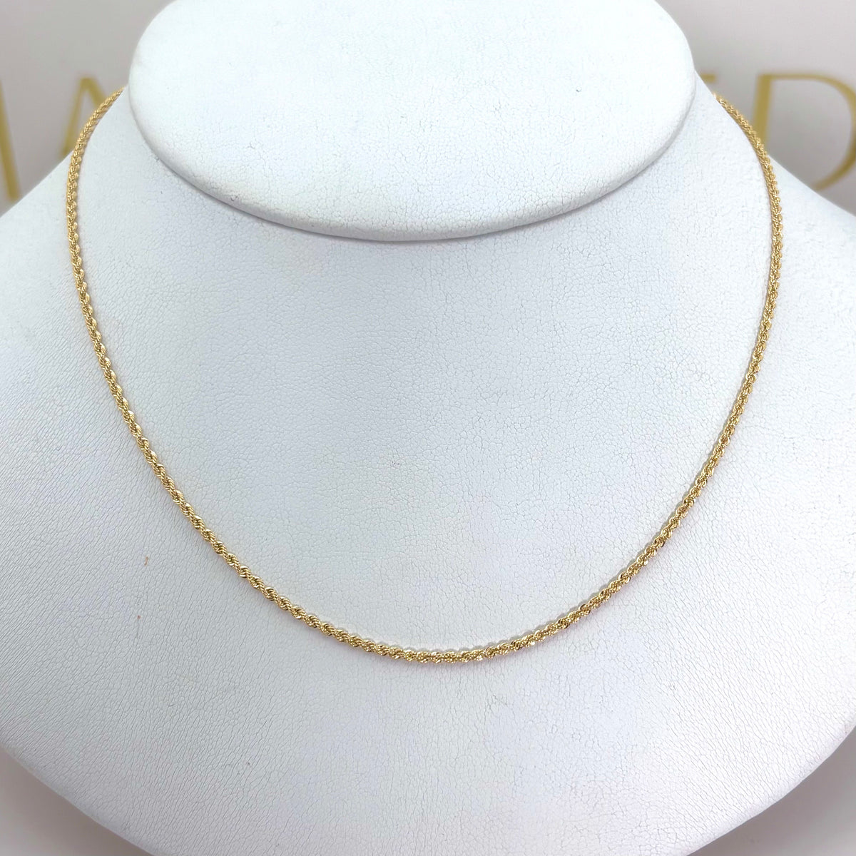 Cadena torsal de oro 10k - 1 mm