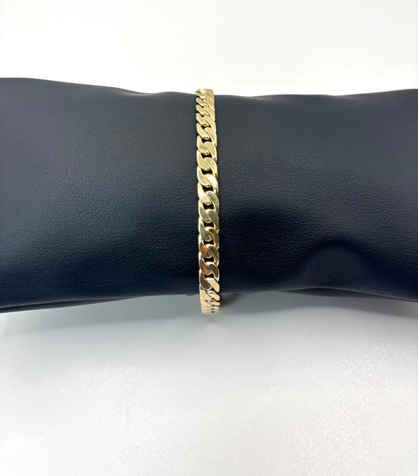 Pulso Cubano Solido de oro 14k