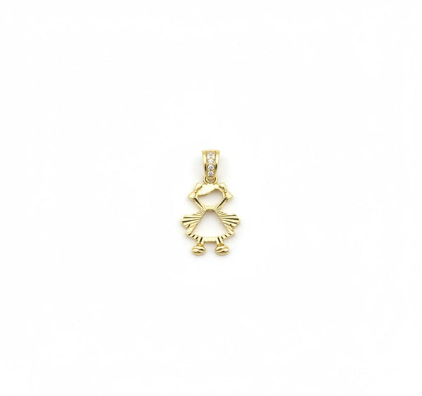 Dije Niña en Oro 14k con circonias