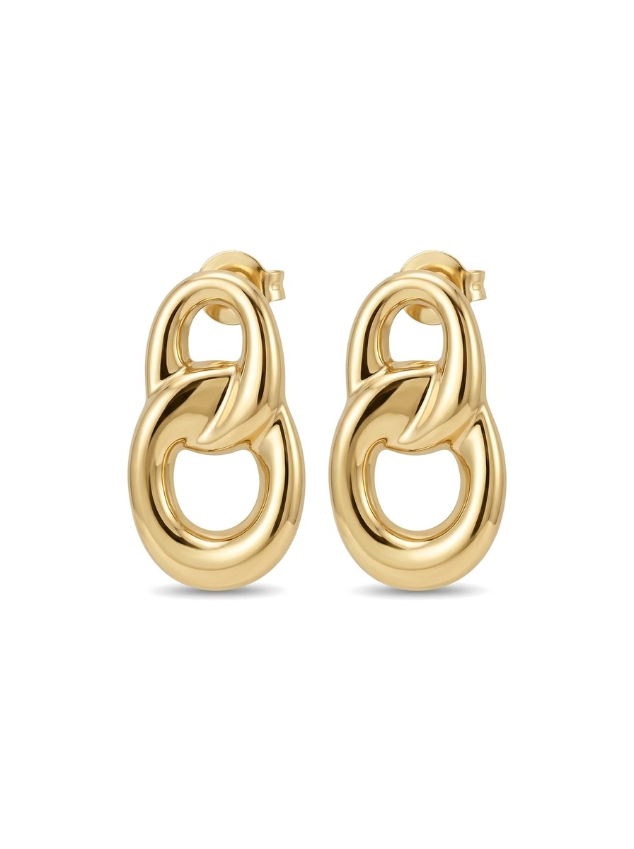 Aretes de oro 10k chunky diseño de eslabón entrelazado Mod 6014