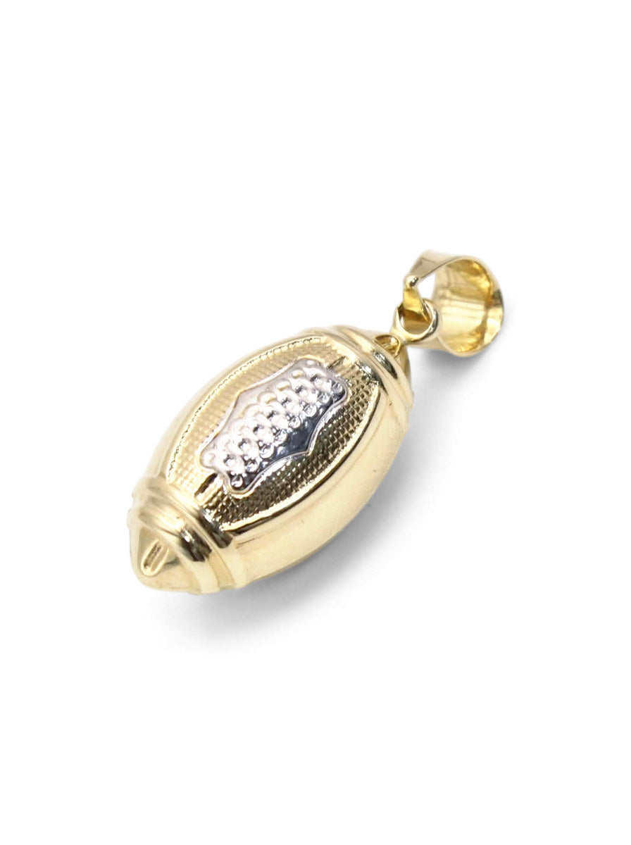 Dije de oro 14k balón de fútbol americano con detalle en oro blanco Mod 6019