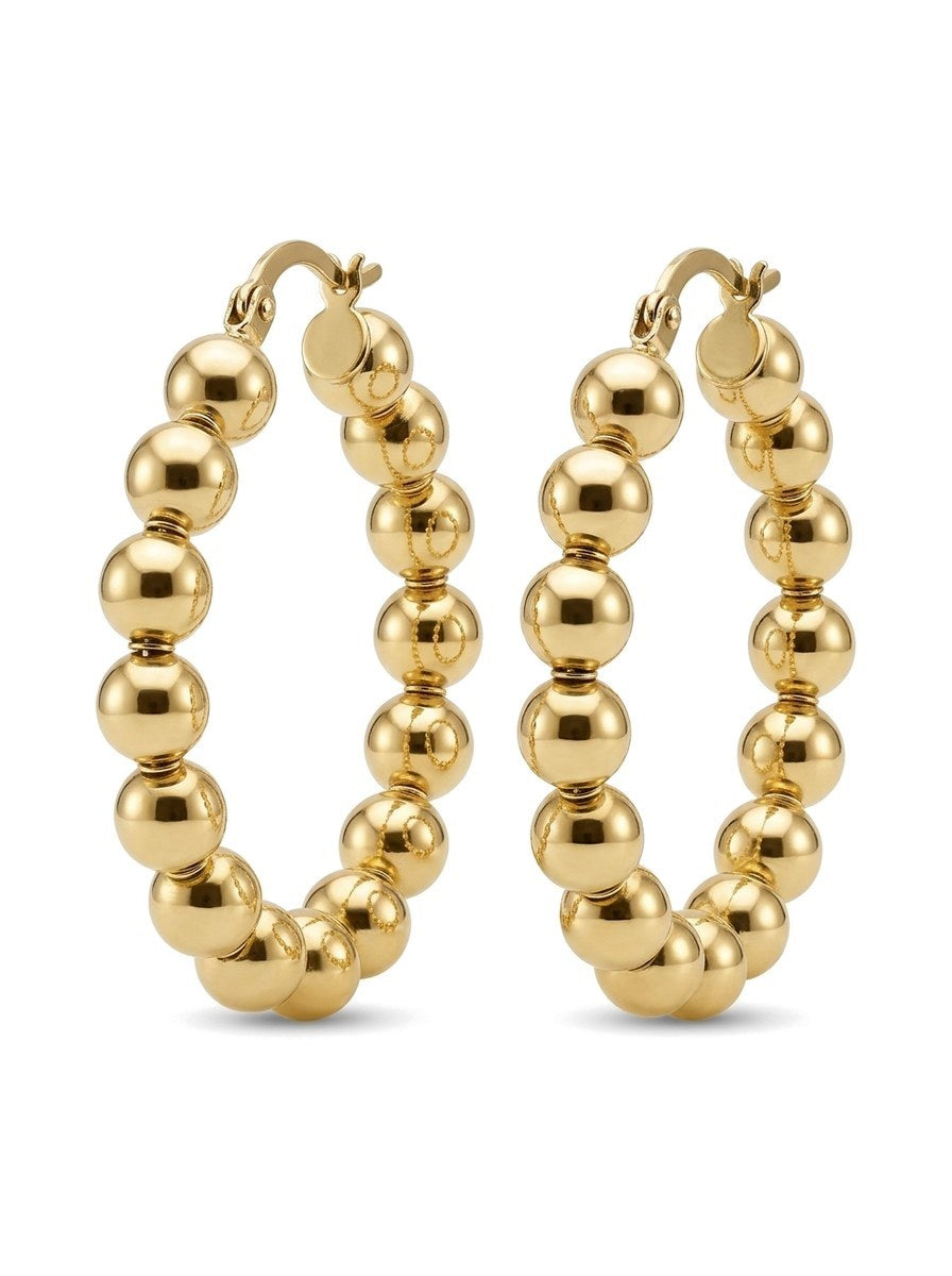 Arracadas de oro 14k de esferas Mod 6124 - 3.5 cm