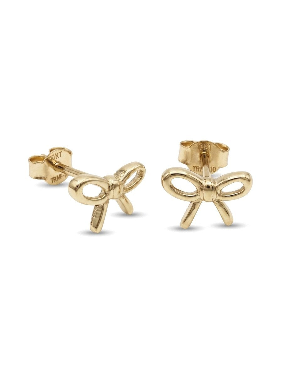 Aretes de oro 10k de moño calado Mod 6168