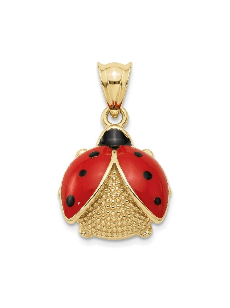Dije de oro 14k de catarina con esmalte rojo Mod 6194 - 1 cm