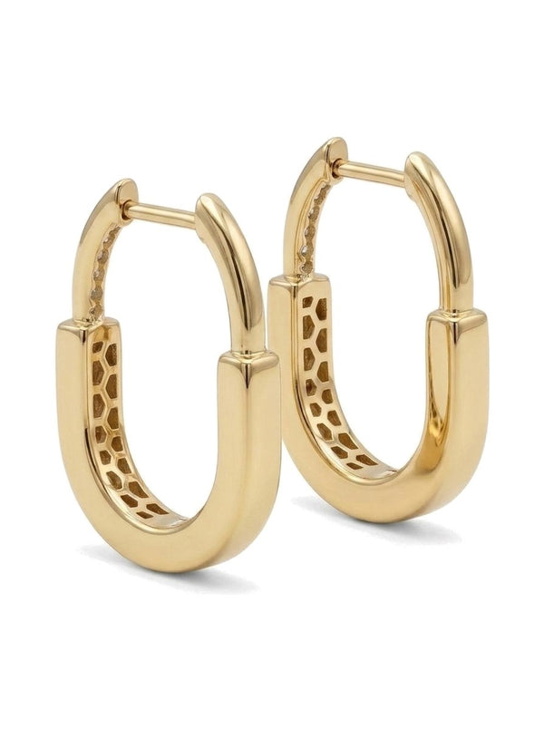 Huggies de oro 14k tipo candado lisos Mod 6279