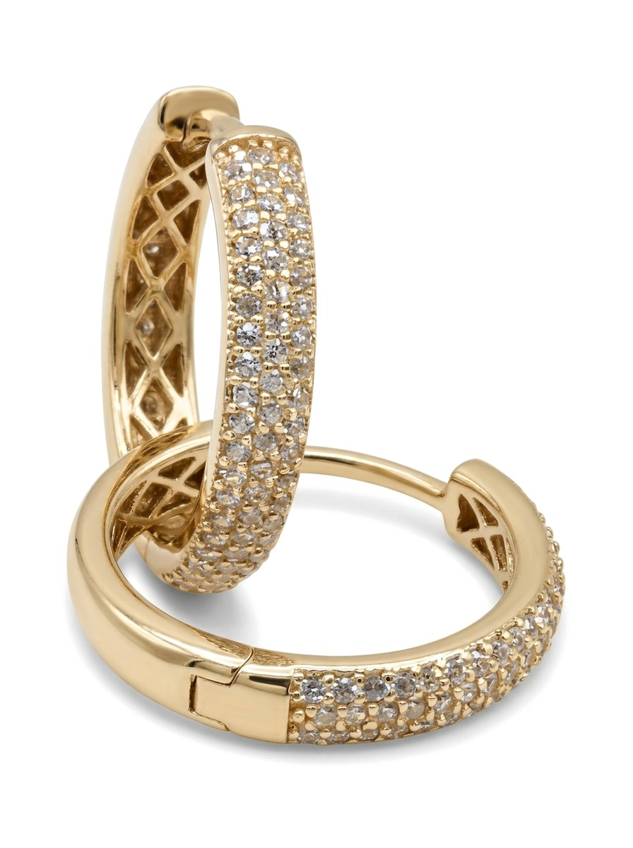 Huggies de oro 14k con pavé de circonias Mod 6320 - 2 cm