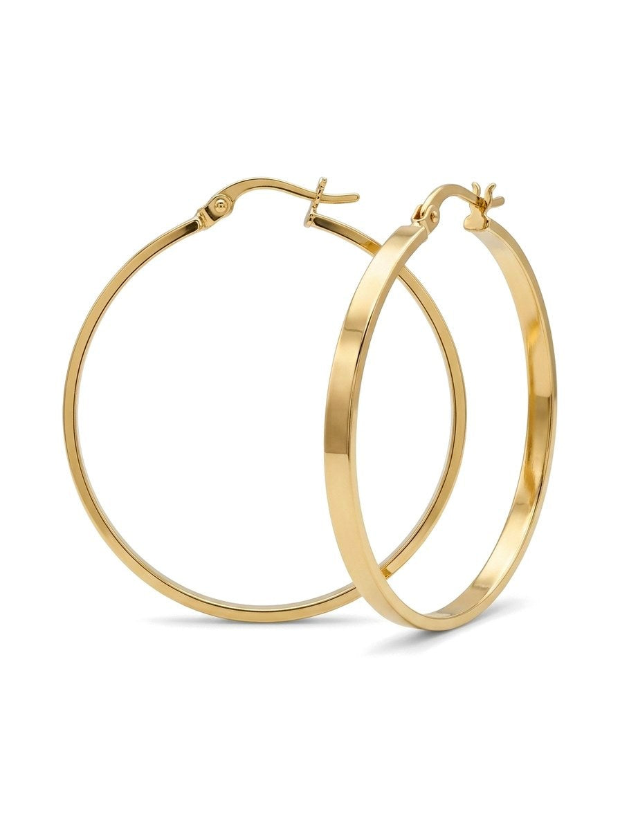 Arracadas de oro 14k grandes lisas Mod 6324 - 6.5 cm