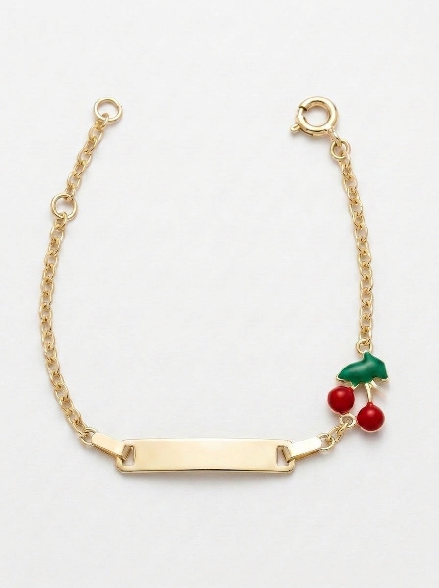 Esclava kids de oro 14k con cerezas Mod 6382 - 12/14 cm