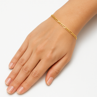 Pulsera 3x1 de oro 10k en medida para dama Mod.2818