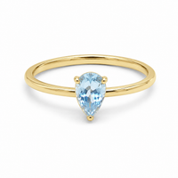 Anillo de oro 14k diseño de gota azul Mod 5468