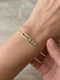Pulsera de oro 10k tipo diseñador mod 5909- 18 cm