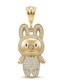 Dije de oro 10k diseño de labubu blanco Mod 5521 - 3.5 cm