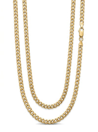 Cadena de oro 14k tejido cubano hueco mod 5820 - 4.5 mm