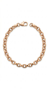 Pulsera de Eslabones Ovalados en Oro rosa 14K LM5069 - 18 cm