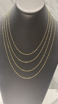 Cadena de oro 14k tejido 3x1 diamantada sólida mod 5830 - 1.5 mm