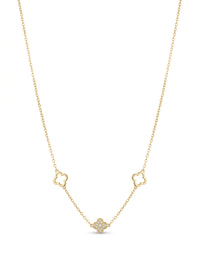 Gargantilla de oro 14k diseño de tréboles mod 5591 - 45 cm