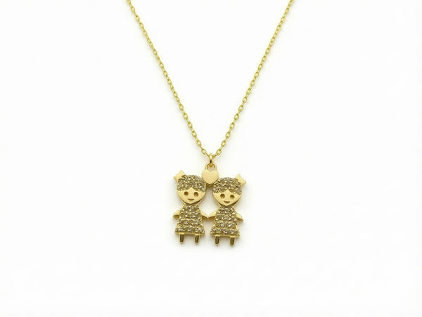 Gargantilla de oro 14k diseño niñas mod 5218 - 45 cm