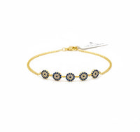 Pulsera de flores de oro 14k
