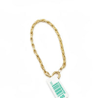 Pulsera 10K Oro Amarillo Tejido Entrelazado - 18 cm