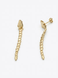 Aretes de oro 10k tipo diseñador diseño de serpiente lisas Mod 5526