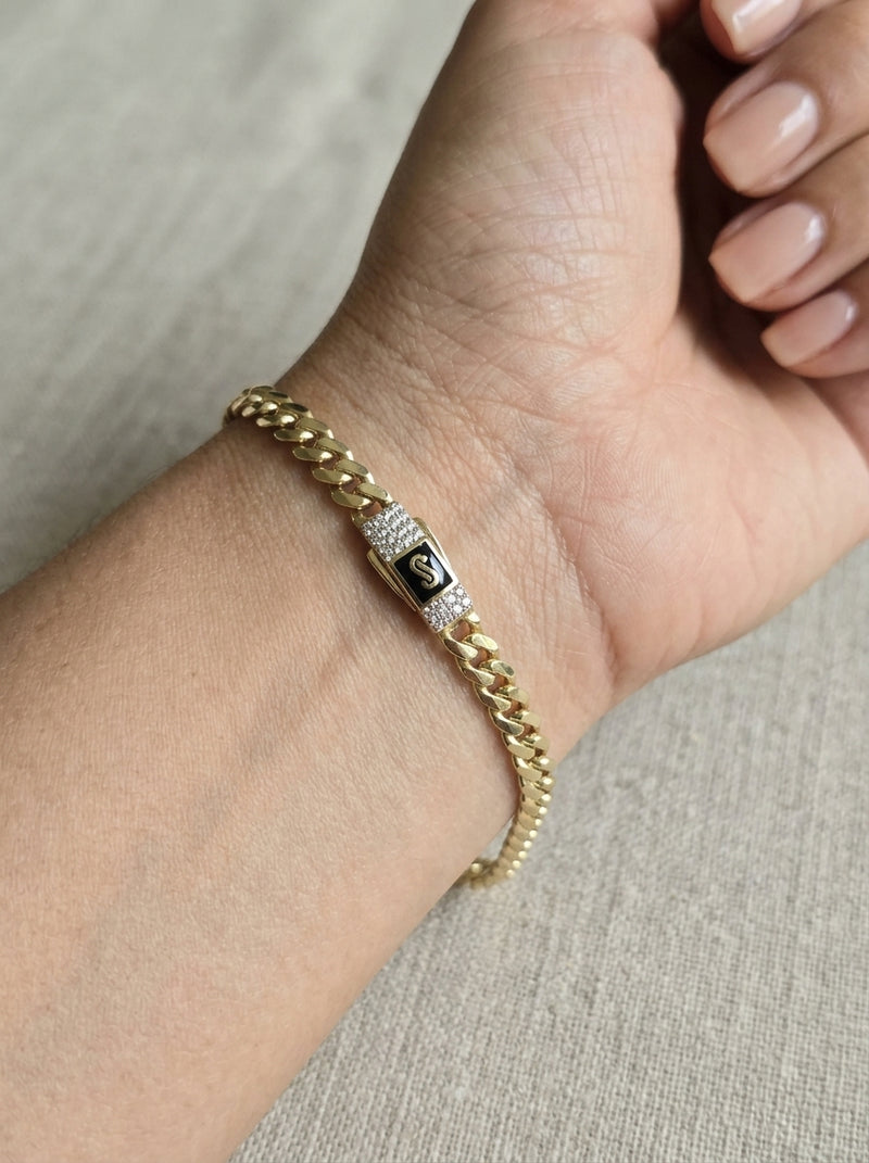 Pulsera de oro 14k diseño baby Mónaco Chain Classic 5880- 4mm