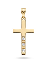 Cruz de oro 14k con circonias mod 5518 - 2 cm