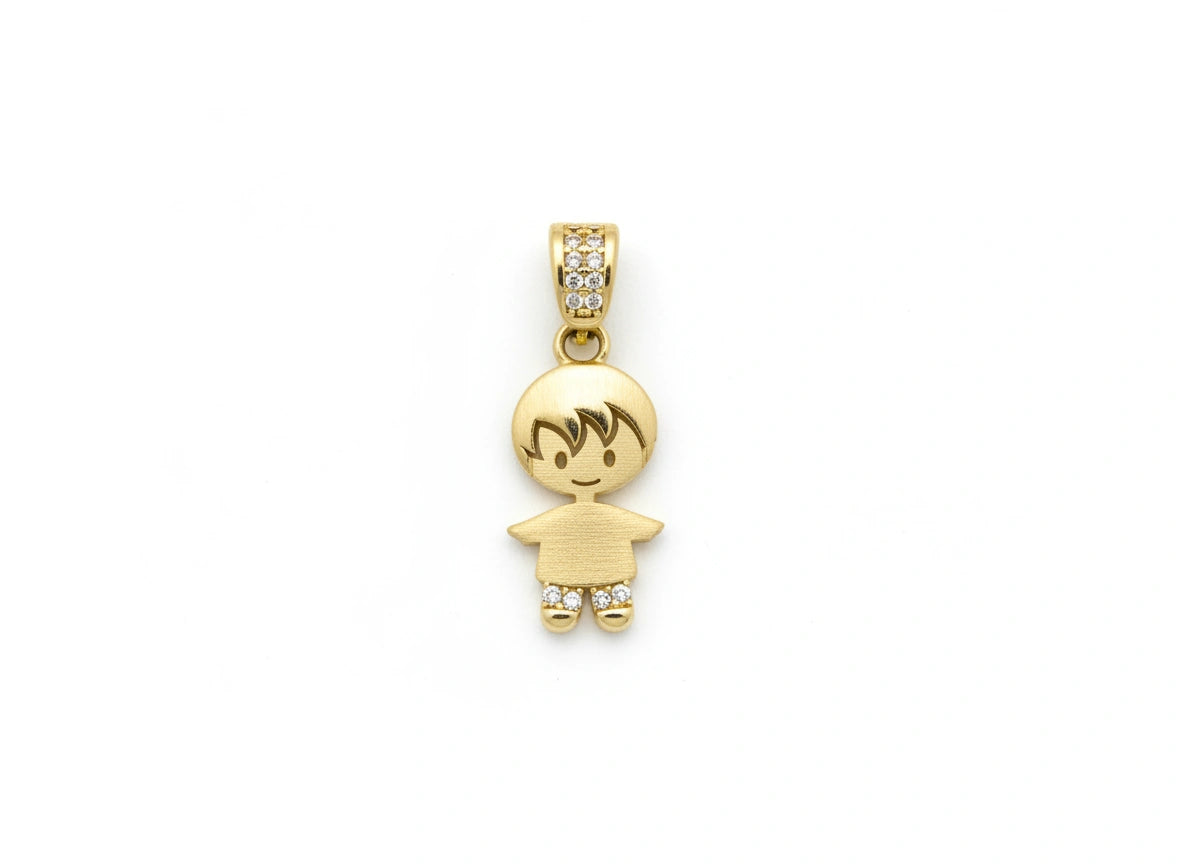 Dije Niño en Oro 14k con circonias