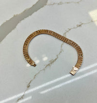 Brazalete de oro rosa 10k tipo diseñador mod 5876 - 18 cm x 6.5mm