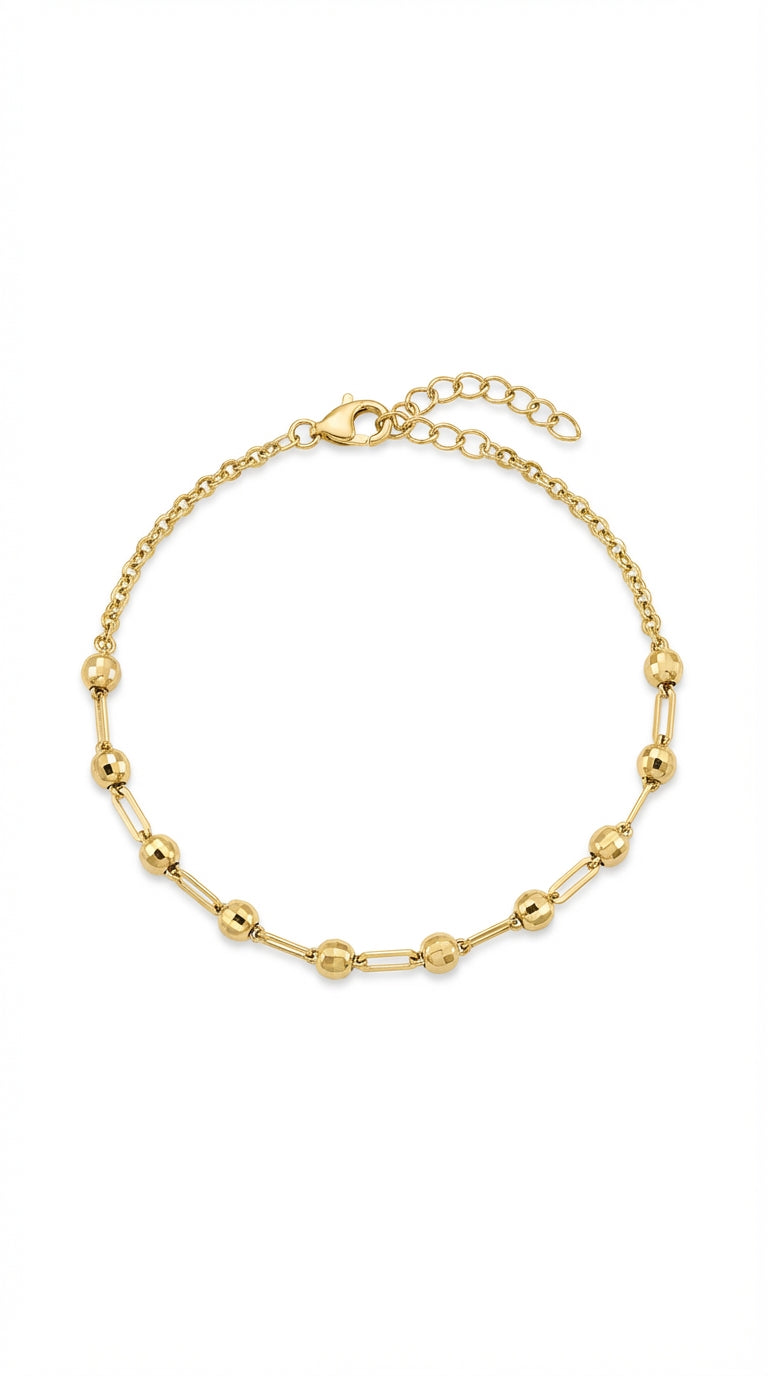 Pulsera de oro 14k diseño de tejido doble Mod. LM5087 - 18 cm