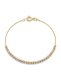 Pulsera de oro 14k diseño de bolitas florentinas Mod LM5323 - 18 cm