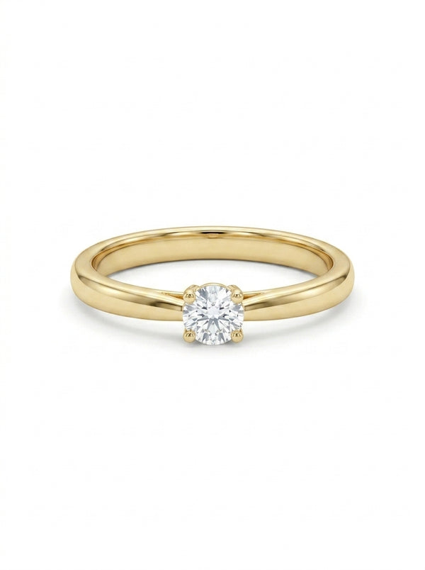 Anillo solitario de oro amarillo 14k con diamante natural Mod 5482