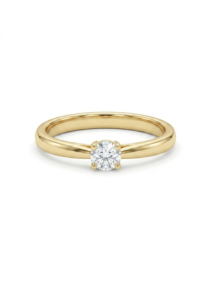Anillo solitario de oro amarillo 14k con diamante natural Mod 5482