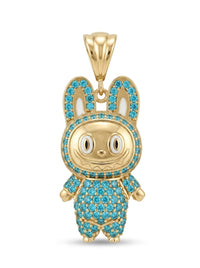 Dije de oro 10k diseño de labubu azul Mod 5522 - 3.5 cm