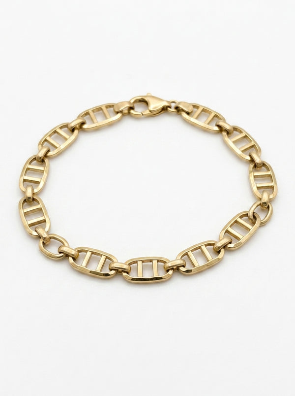 Pulsera de oro 14k tipo diseñador mod 5574 - 18 cm