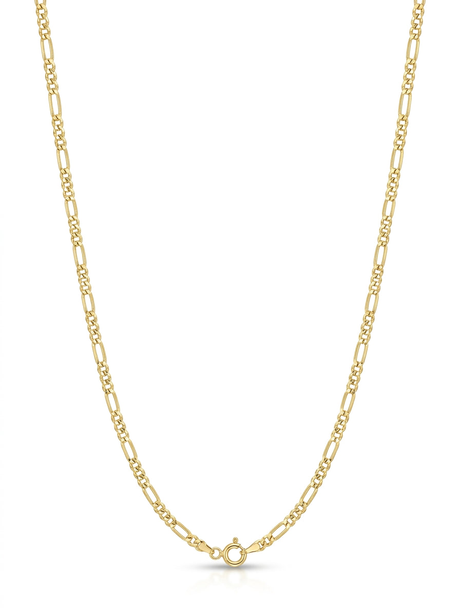 Cadena de oro 14k tejido 3x1 diamantada hueca mod 5829 - 2 mm